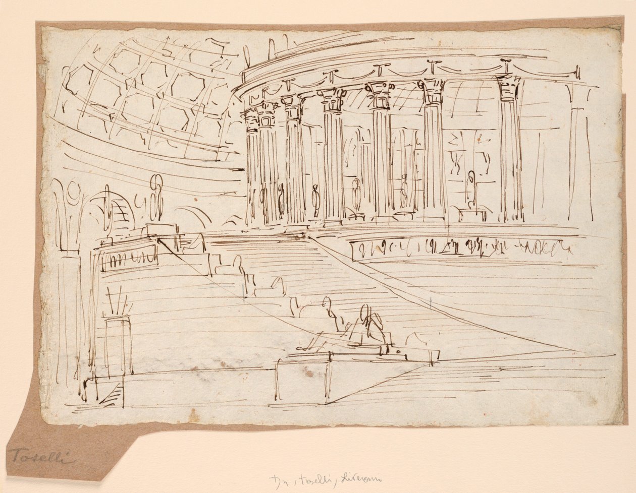 Scenografia, interno di un edificio circolare da Angelo Toselli