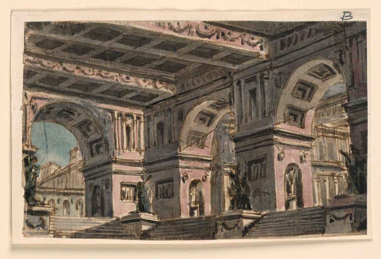 Scenografia, atrio del palazzo da Angelo Toselli