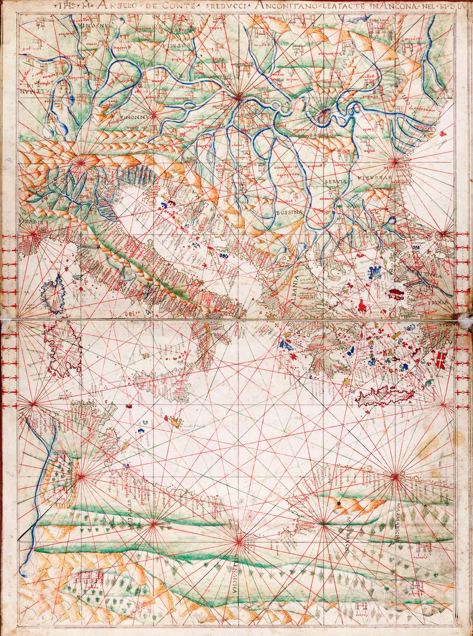 Mappa del Mediterraneo centrale da Angelo de Conte Freducci