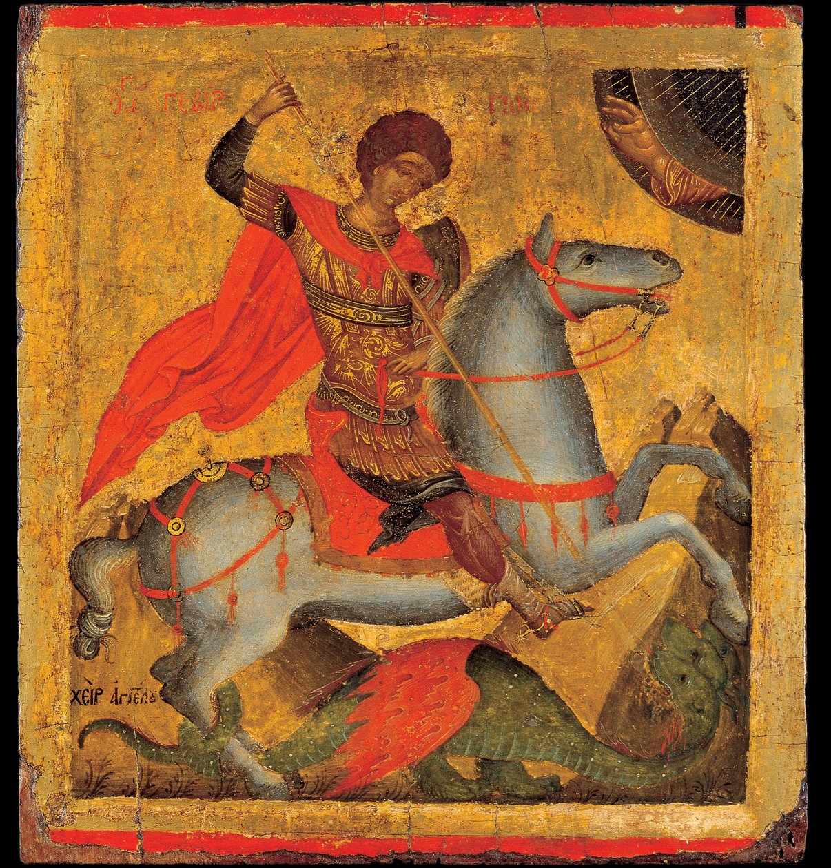 San Giorgio e il drago. Dipinto di Angelos Akotandos, ca 1440-1460 da Angelos Akotantos
