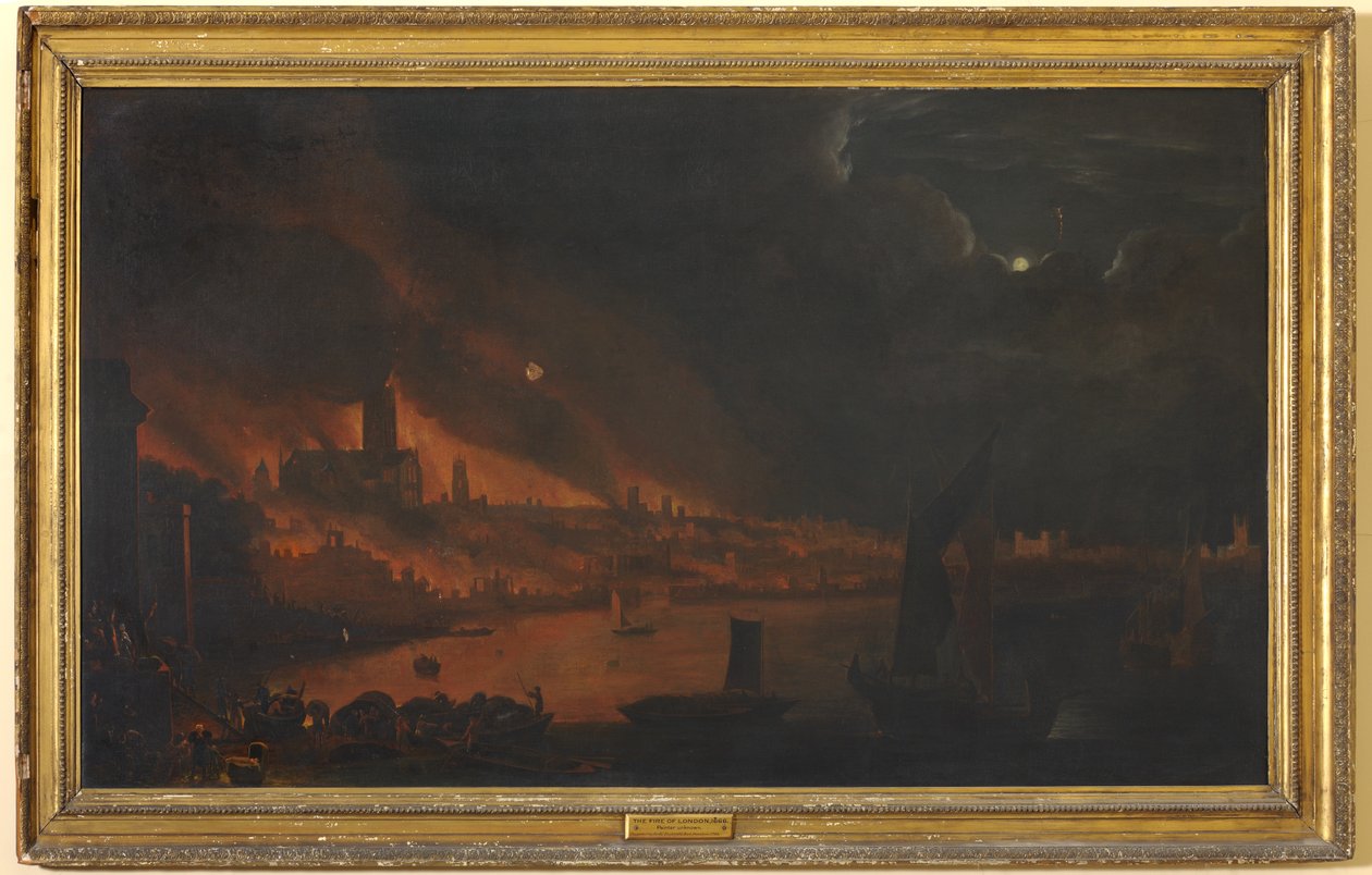 Il grande incendio di Londra, c.1666-1700 da Anglo Dutch School