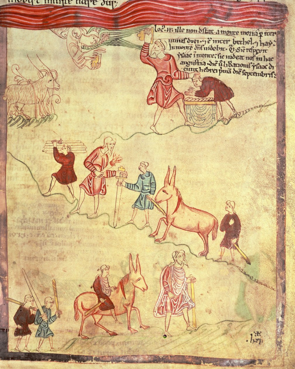 Abramo e il sacrificio di Isacco, dal Pentateuco di Aelfric, da Sant