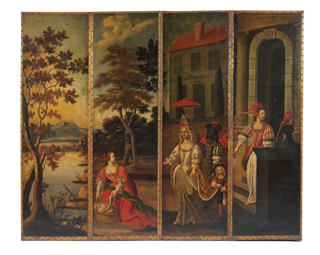 Paravento a quattro ante, c.1700 da Anglo Flemish School