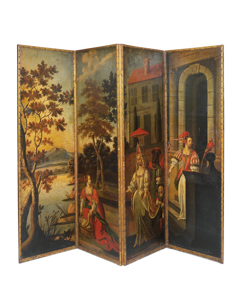 Schermo a quattro ante a doppia faccia, c.1700 da Anglo Flemish School