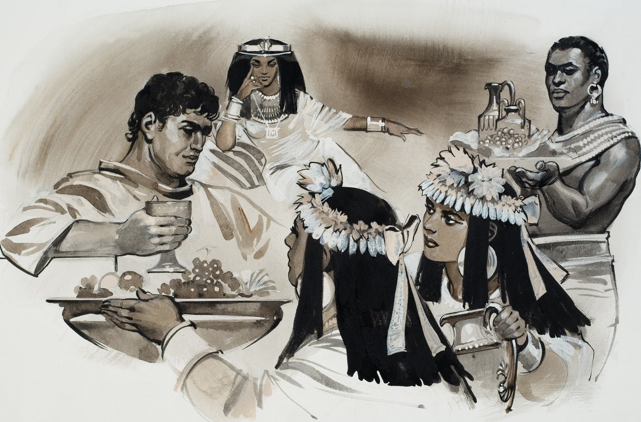 Antonio e Cleopatra (guazzo su carta) da Angus McBride