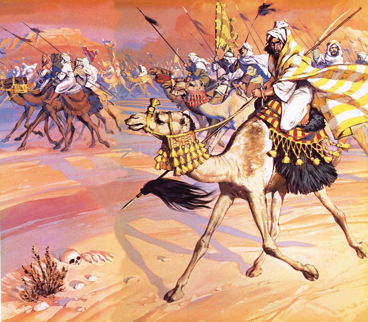 Arabi che si riversano nel deserto per uccidere Mohamed da Angus McBride