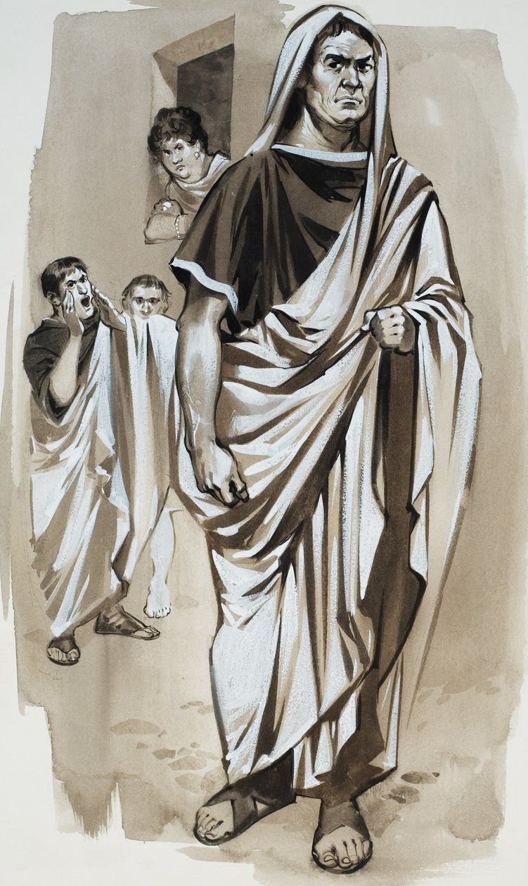 Catone il guastafeste" (guazzo su carta) da Angus McBride