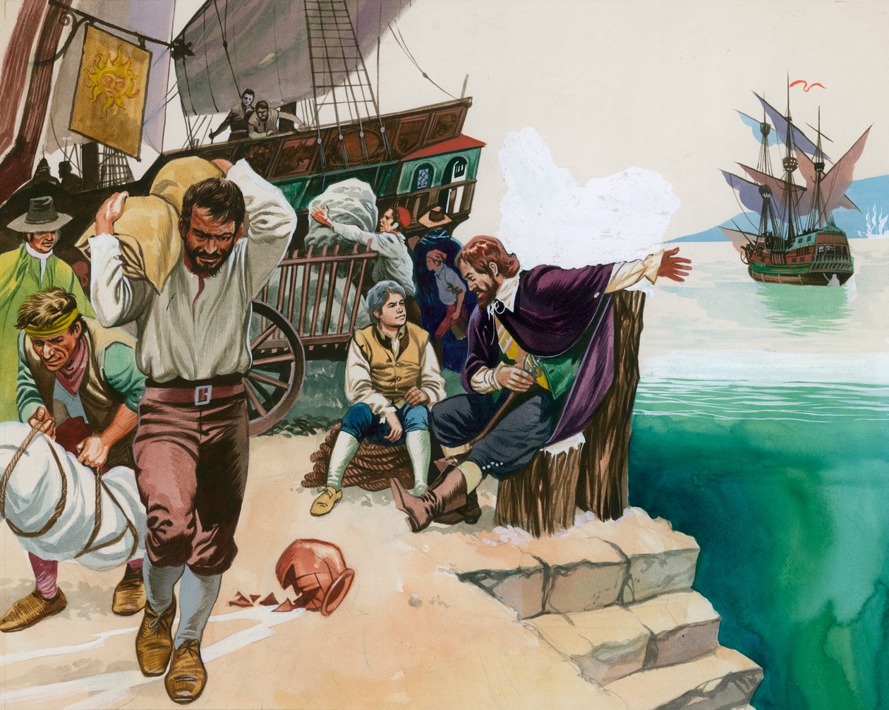 Sbarco dei pirati al porto da Angus McBride