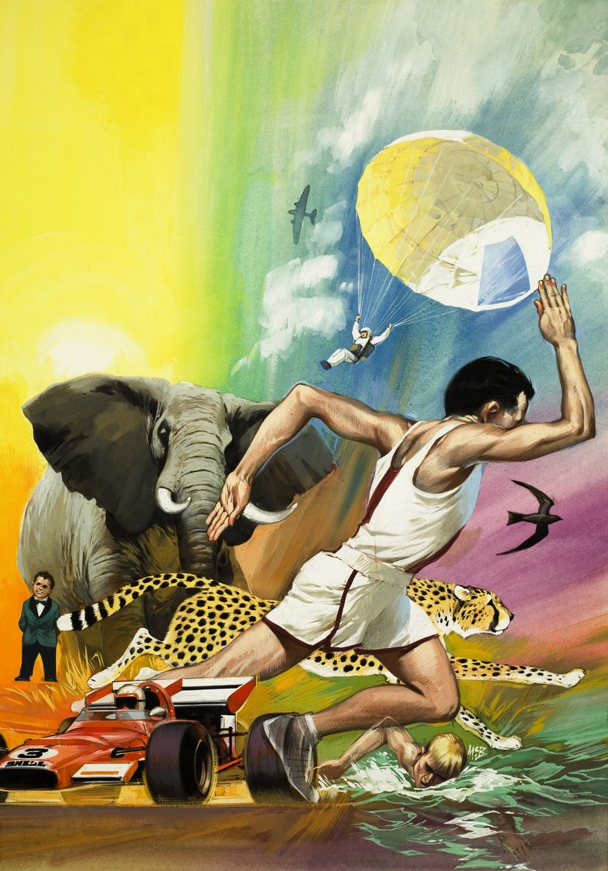Record Breakers (gouache su carta) da Angus McBride