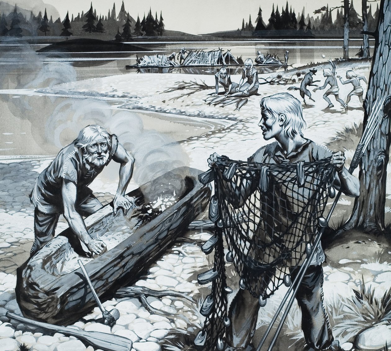 Il popolo delle foreste della Scandinavia (gouache su carta) da Angus McBride