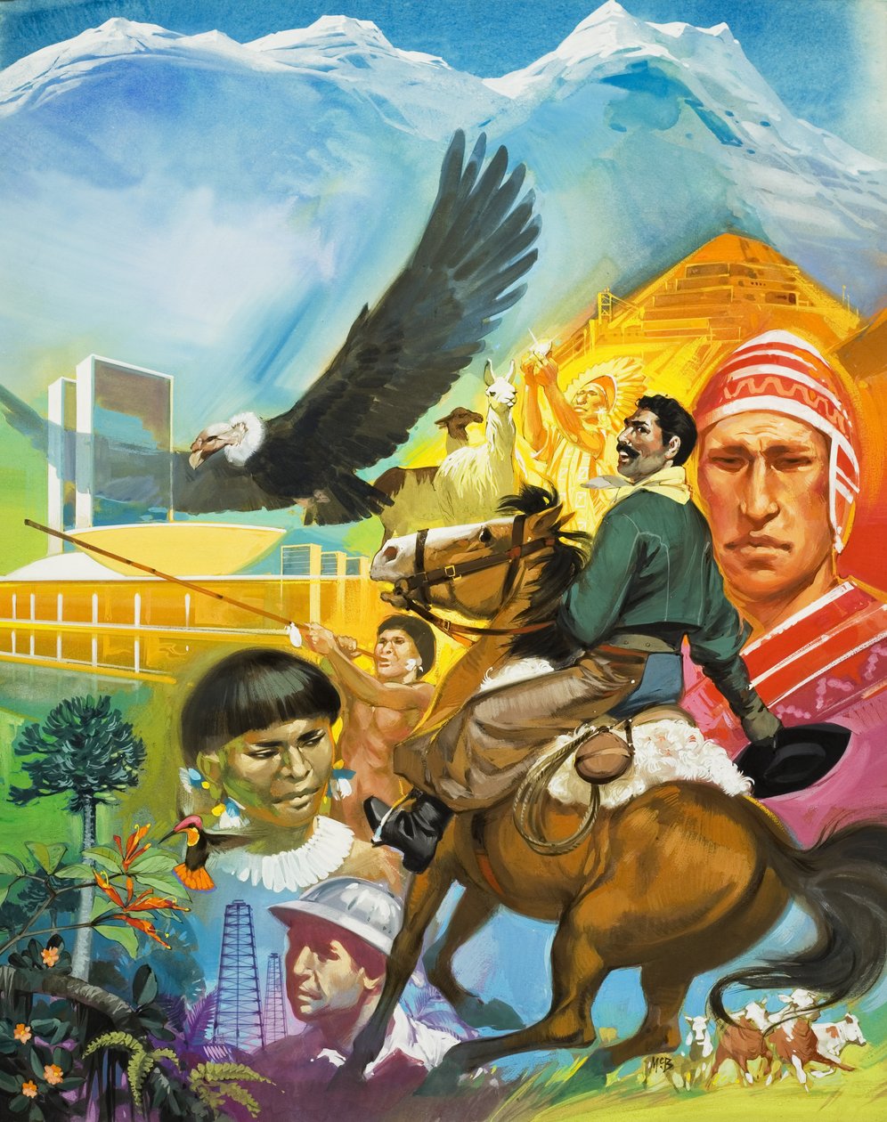 La storia del Sud America (gouache su carta) da Angus McBride