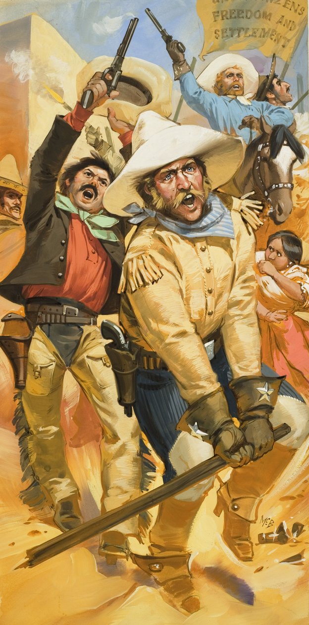 Guai in Texas (guazzo su carta) da Angus McBride