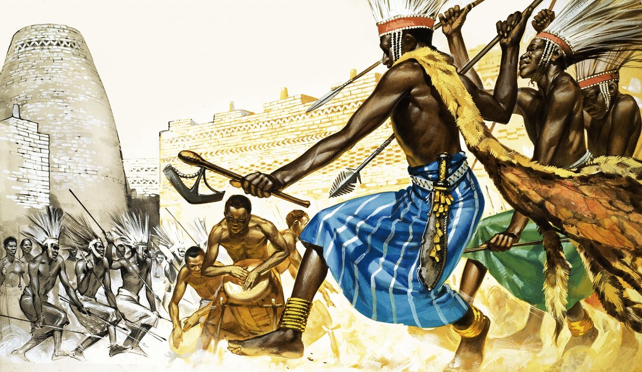 Danza di guerra delle tribù bantu da Angus McBride