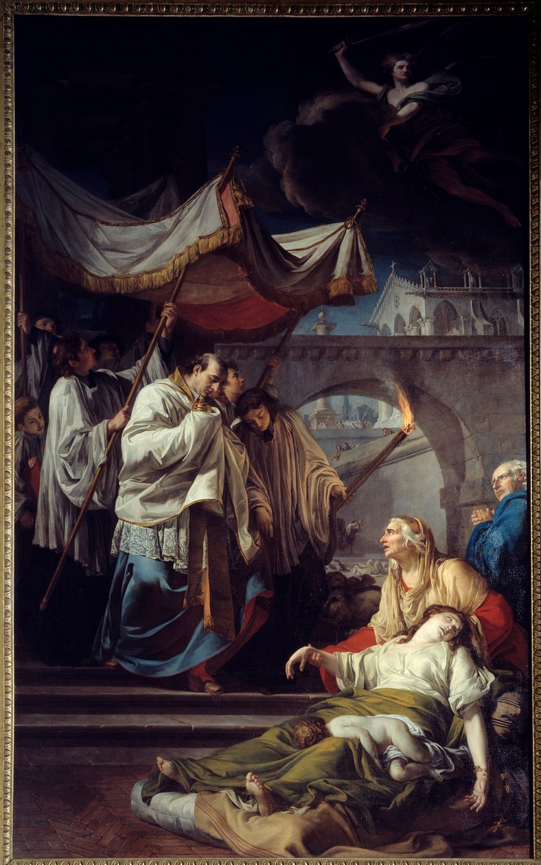 San Carlo Borromeo comunica con i pestiferi da Anicet Charles Gabriel Lemonnier