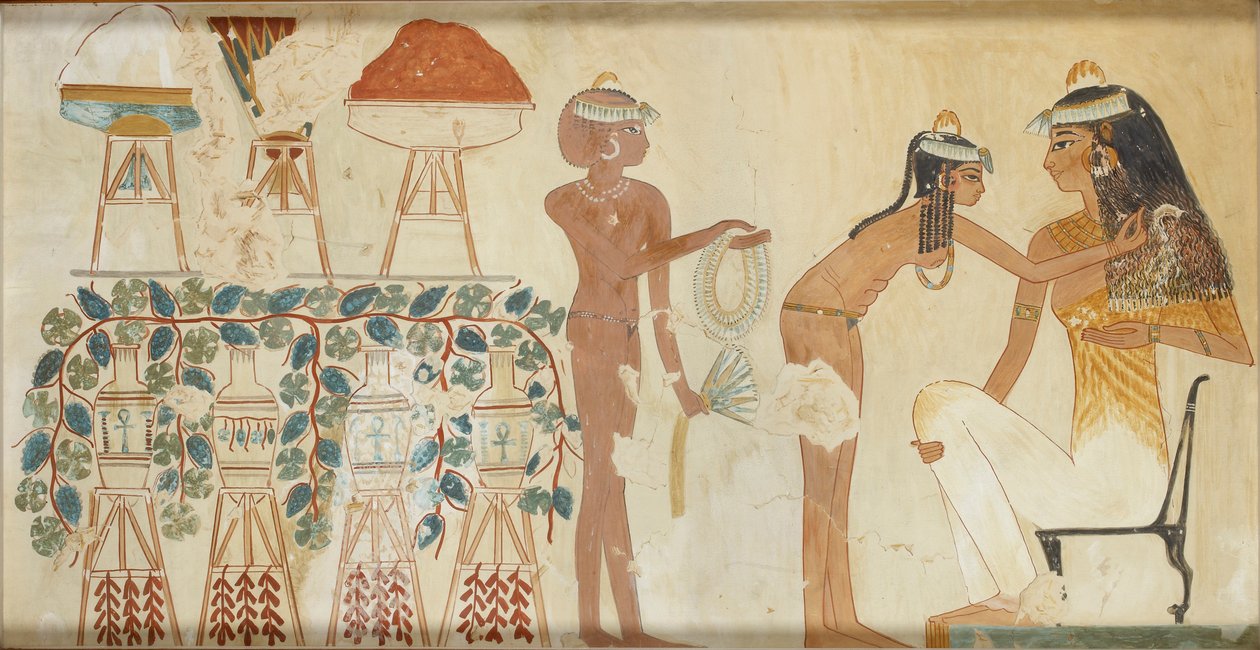 Copia di pittura murale dalla tomba privata 38 di Djeserkeresonb, Tebe I da Anna