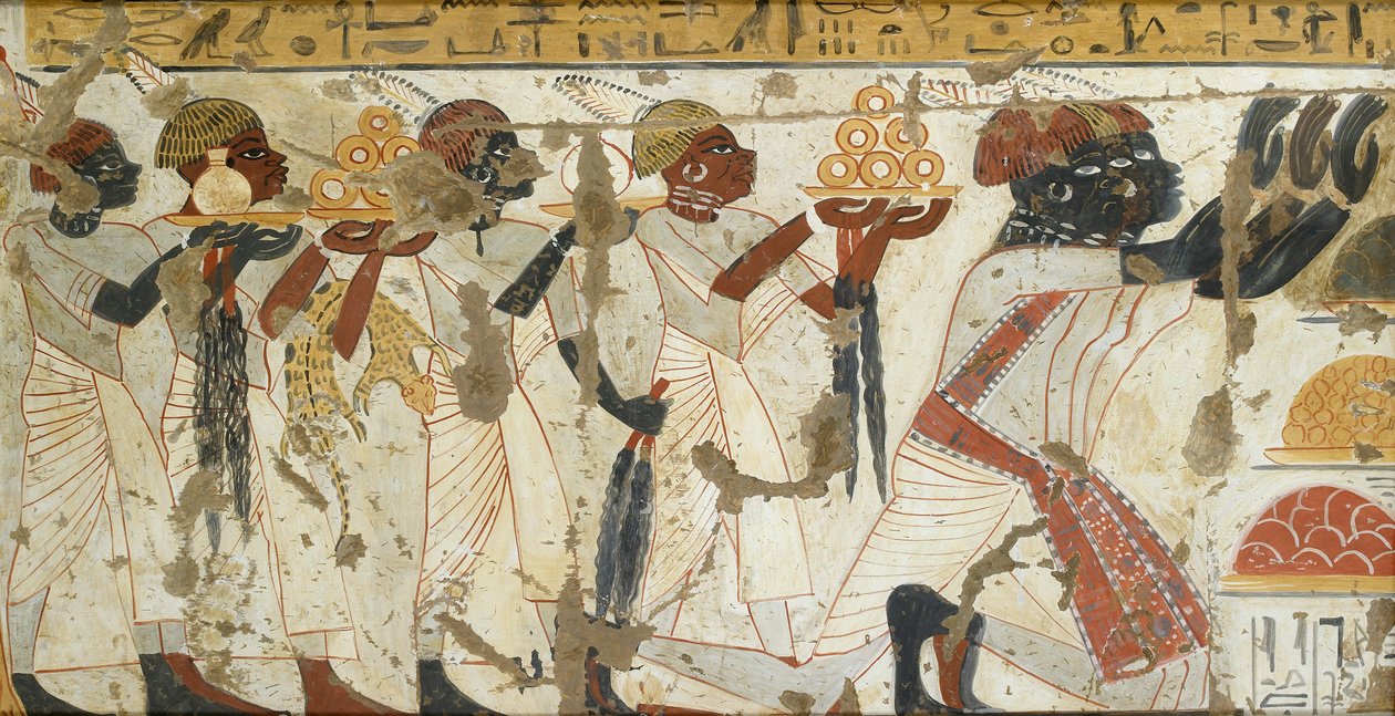 Copia di pittura murale dalla tomba privata 40 di Huy, Tebe I,1, 75-78, 20° secolo da Anna