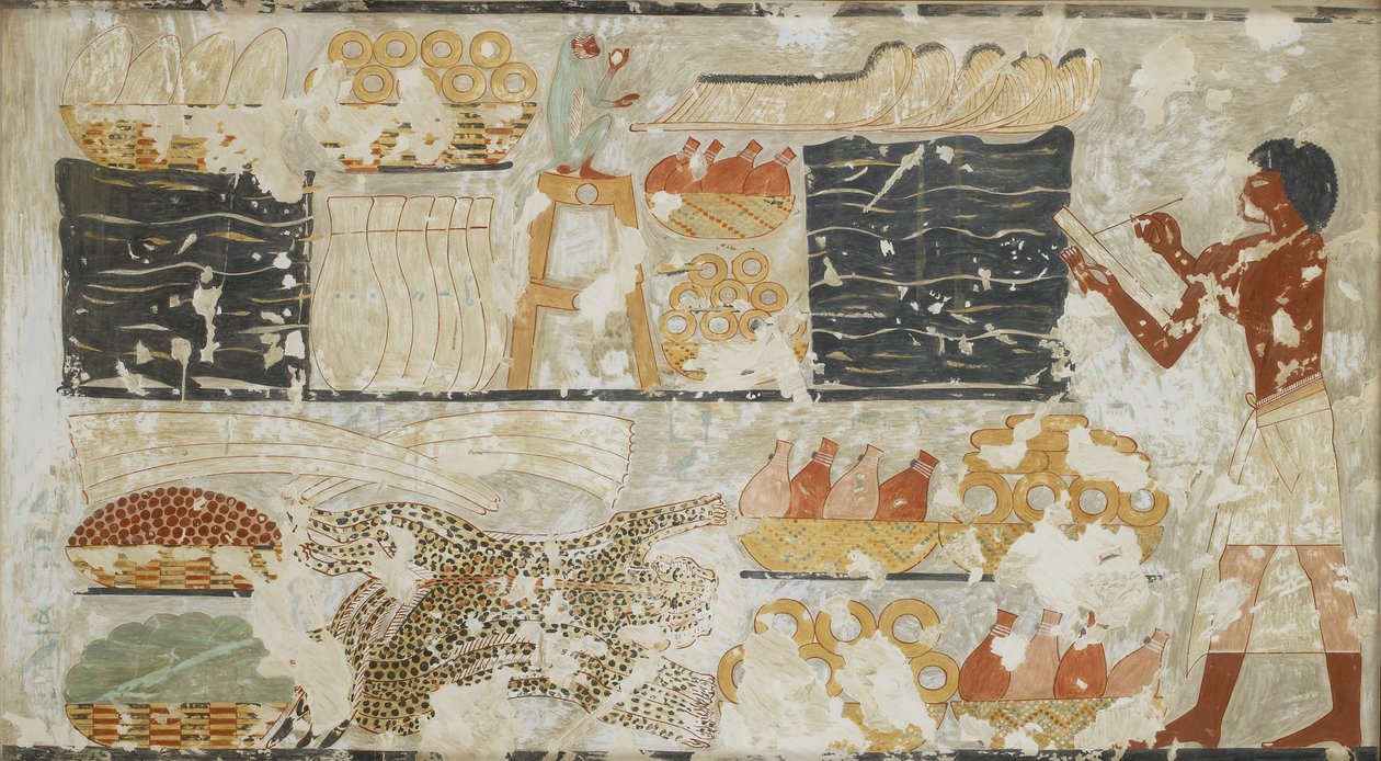 Copia di pittura murale, tomba privata 100 di Rekhmire, Tebe da Anna