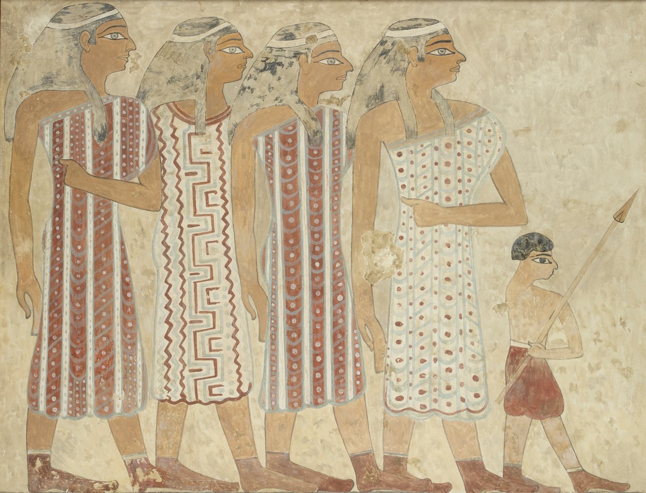 Copia di pittura murale, tomba privata 3 di Khnumhotpe III, Beni Hasan da Anna
