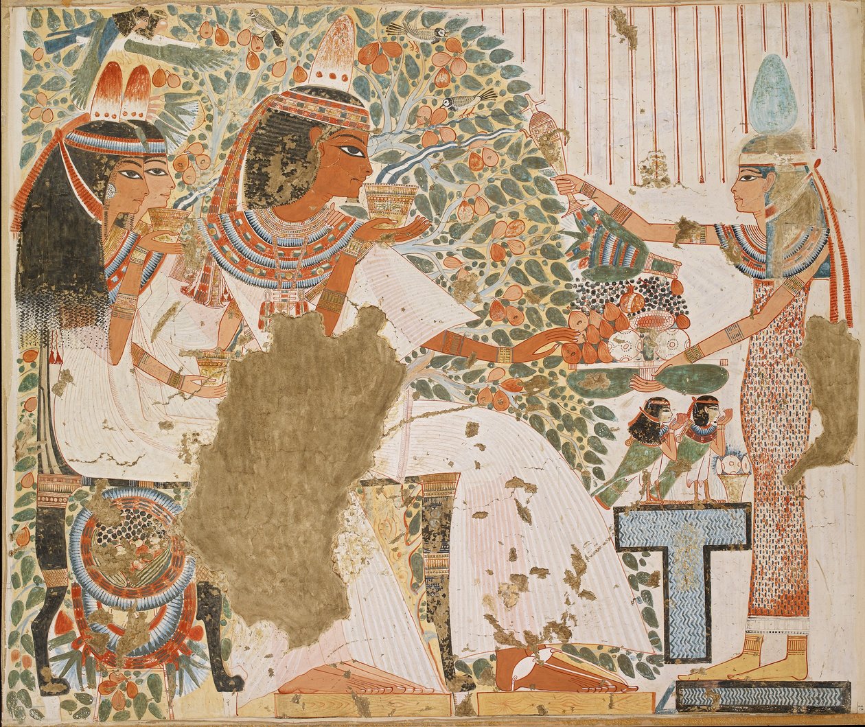 Copia di pittura murale, tomba privata 51 di Userhet, Tebe, XX secolo da Anna