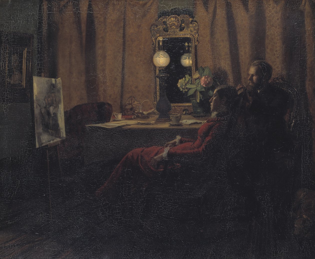 Valutando il lavoro del giorno da Anna Ancher