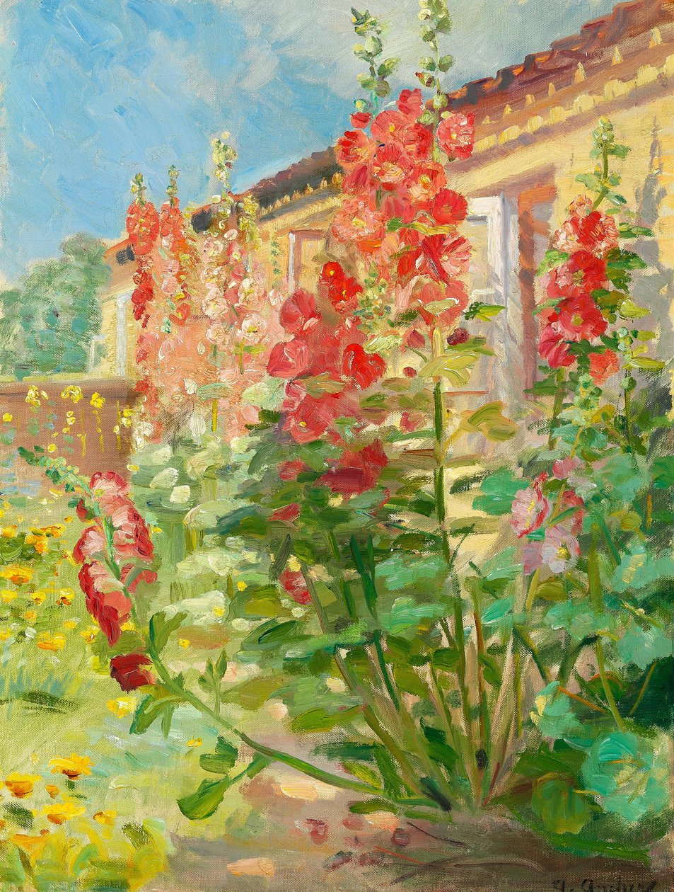 Agrifogli rossi nel giardino della famiglia Ancher a Markvej, Skagen. da Anna Ancher