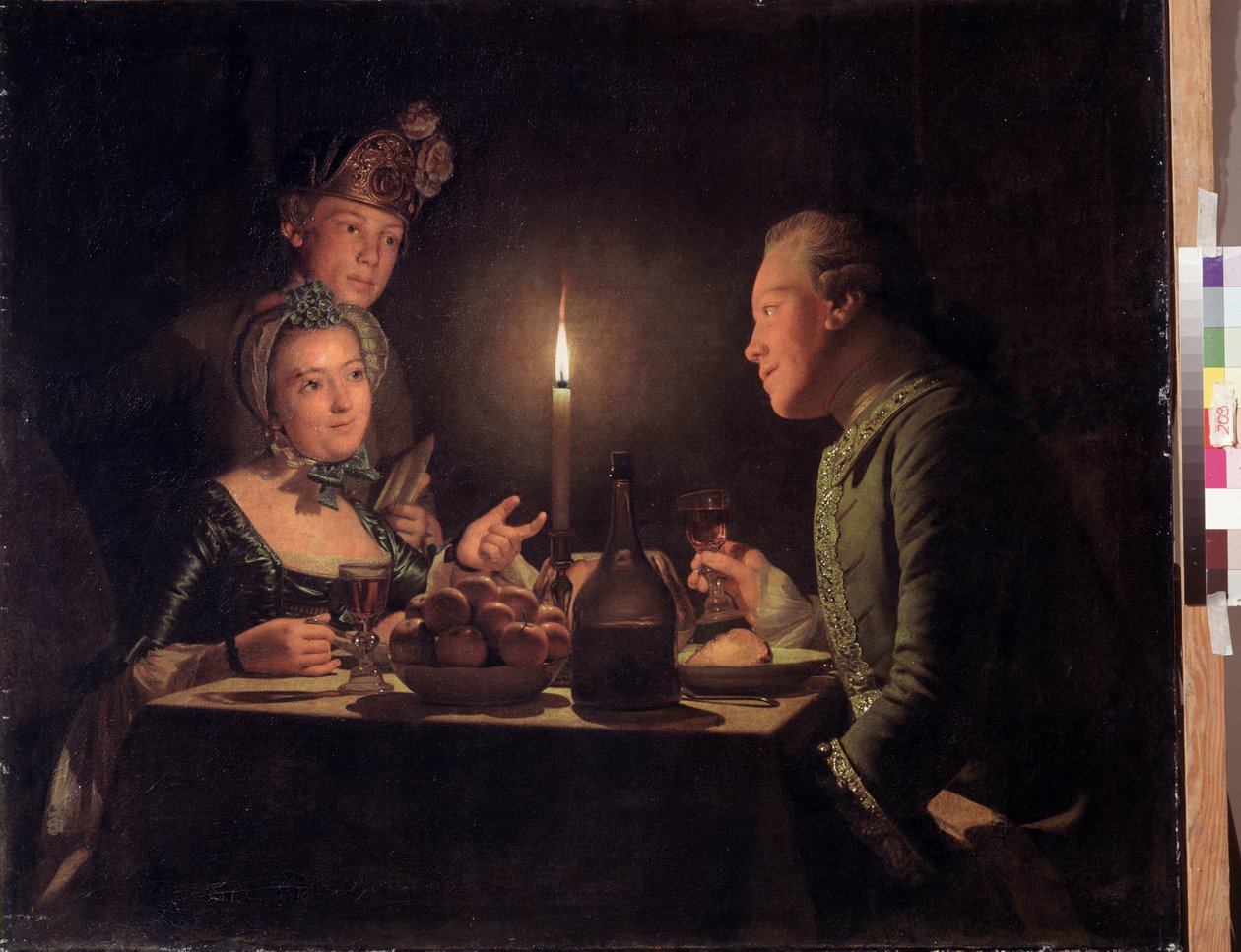 Cena a lume di candela da Anna Dorothea Lisiewska