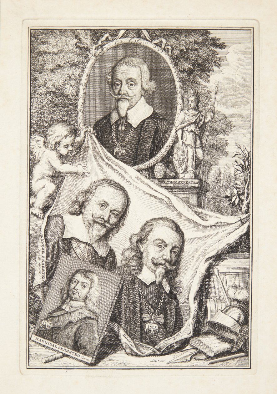 Ritratto di gruppo dei membri della famiglia Sehested da Anna Folkema