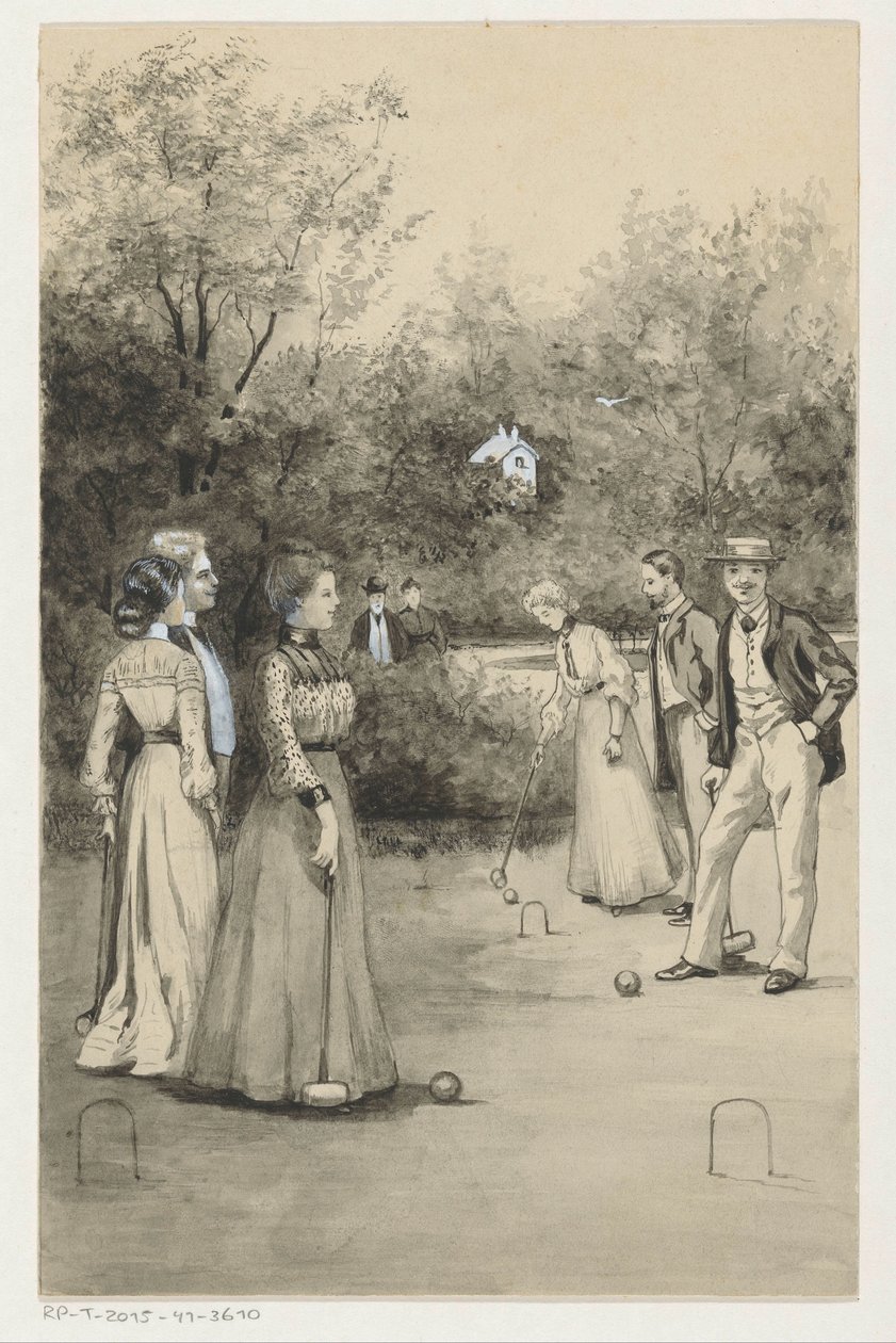 Uomini e donne giocano a croquet da Anna Maria Kruijff
