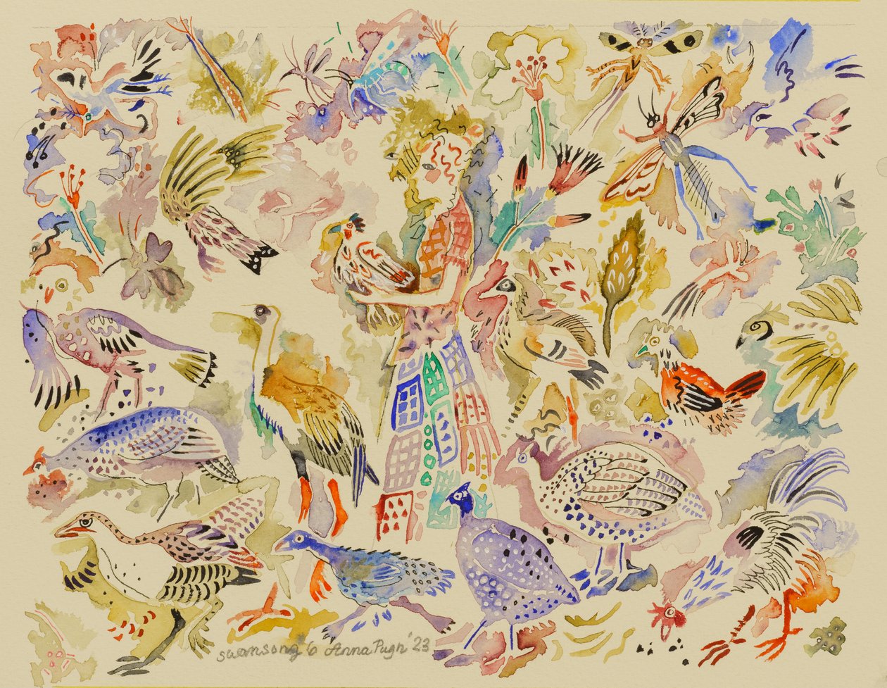 6 Canto del cigno, 2023 (acquerello) da Anna Pugh