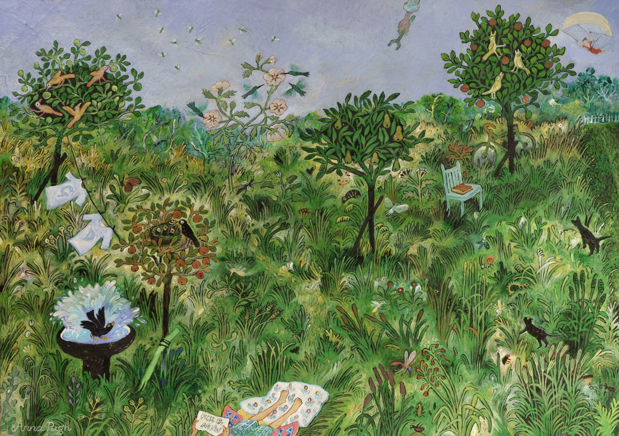 Un posto felice per george  dean  phoebe, 2021 (dipinto) da Anna Pugh