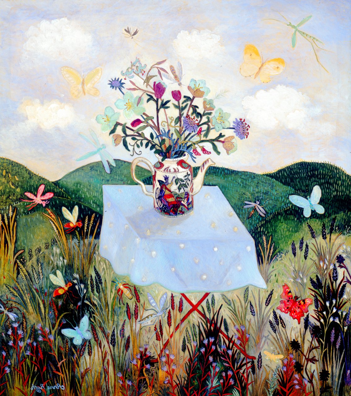 Insetti e farfalle, 2003 (acrilico) da Anna Pugh