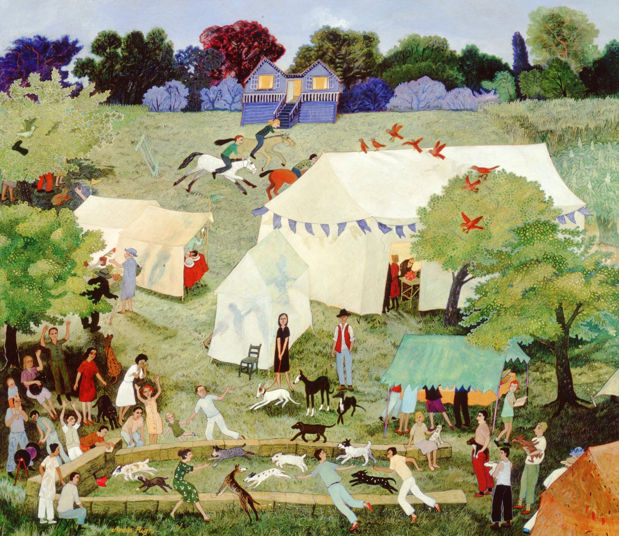 Kipper che tira uova a Furrie, 2007 (acquerello) da Anna Pugh