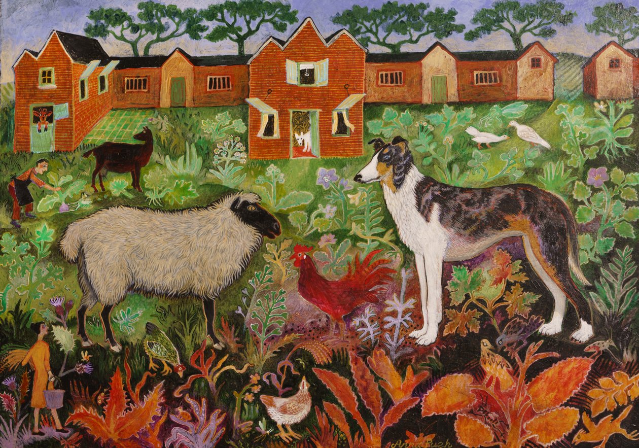 Gallo rosso, 2019 (acrilico) da Anna Pugh