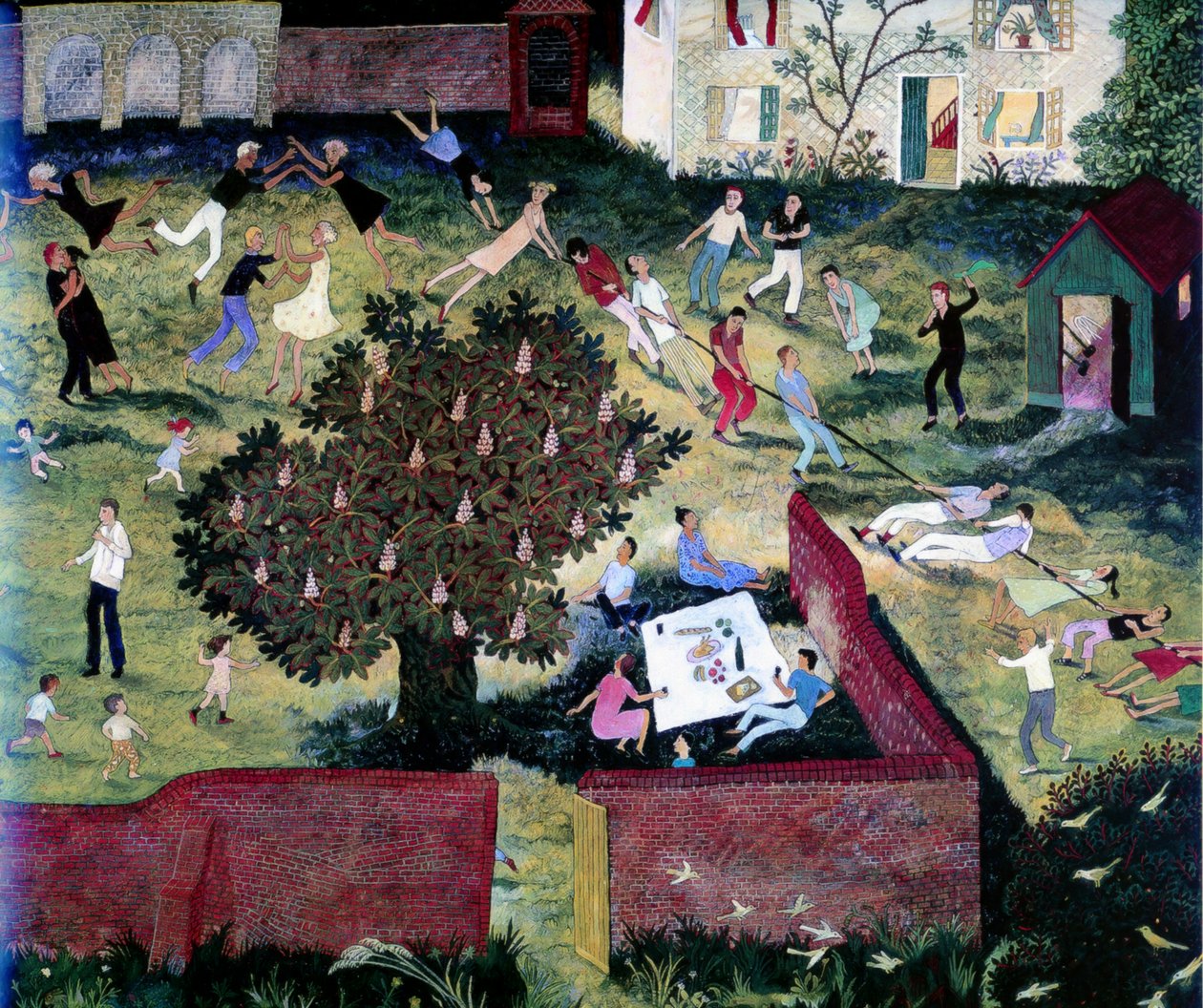 Tiro alla fune, 2000 (acrilico) da Anna Pugh