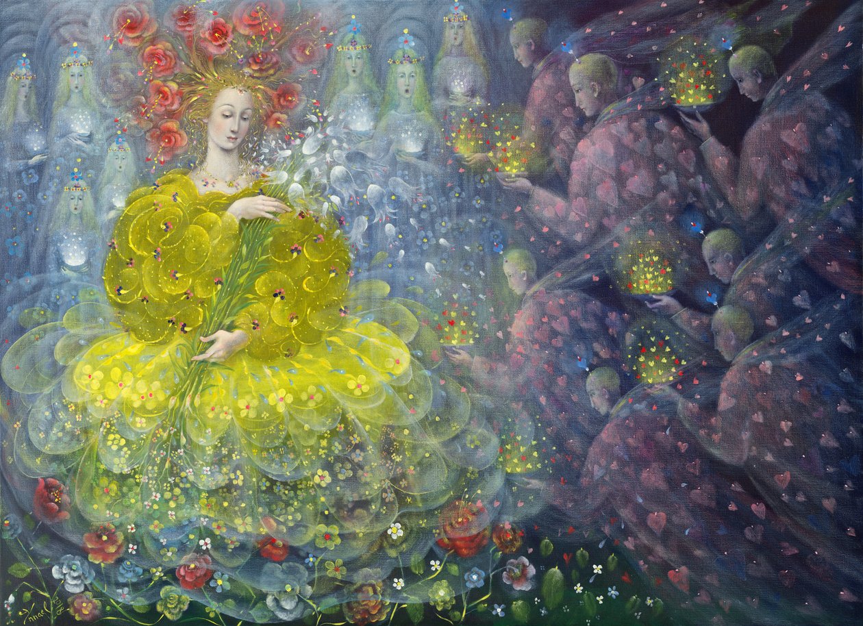 Regina dei fiori, 2018 (olio su lino belga) da Annael Anelia Pavlova