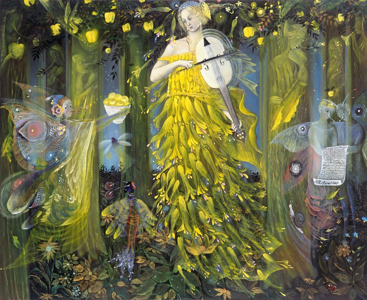 Queen of Quinces - dopo la musica di Max Reger, 2007 (olio su lino belga) da Annael Anelia Pavlova