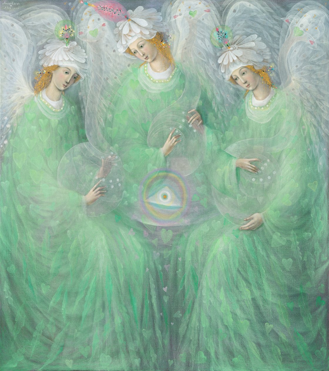 Le rivelazioni della primavera (dittico), pannello sinistro, 2012 (olio su lino belga) da Annael Anelia Pavlova