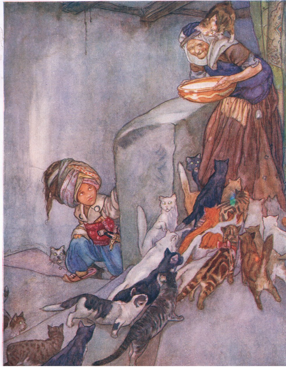 Latte per la famiglia, dal Grande Libro per Bambini (Herbert Strang) pubblicato da Humphrey Milford, Oxford University Press, c.1920 da Anne Anderson