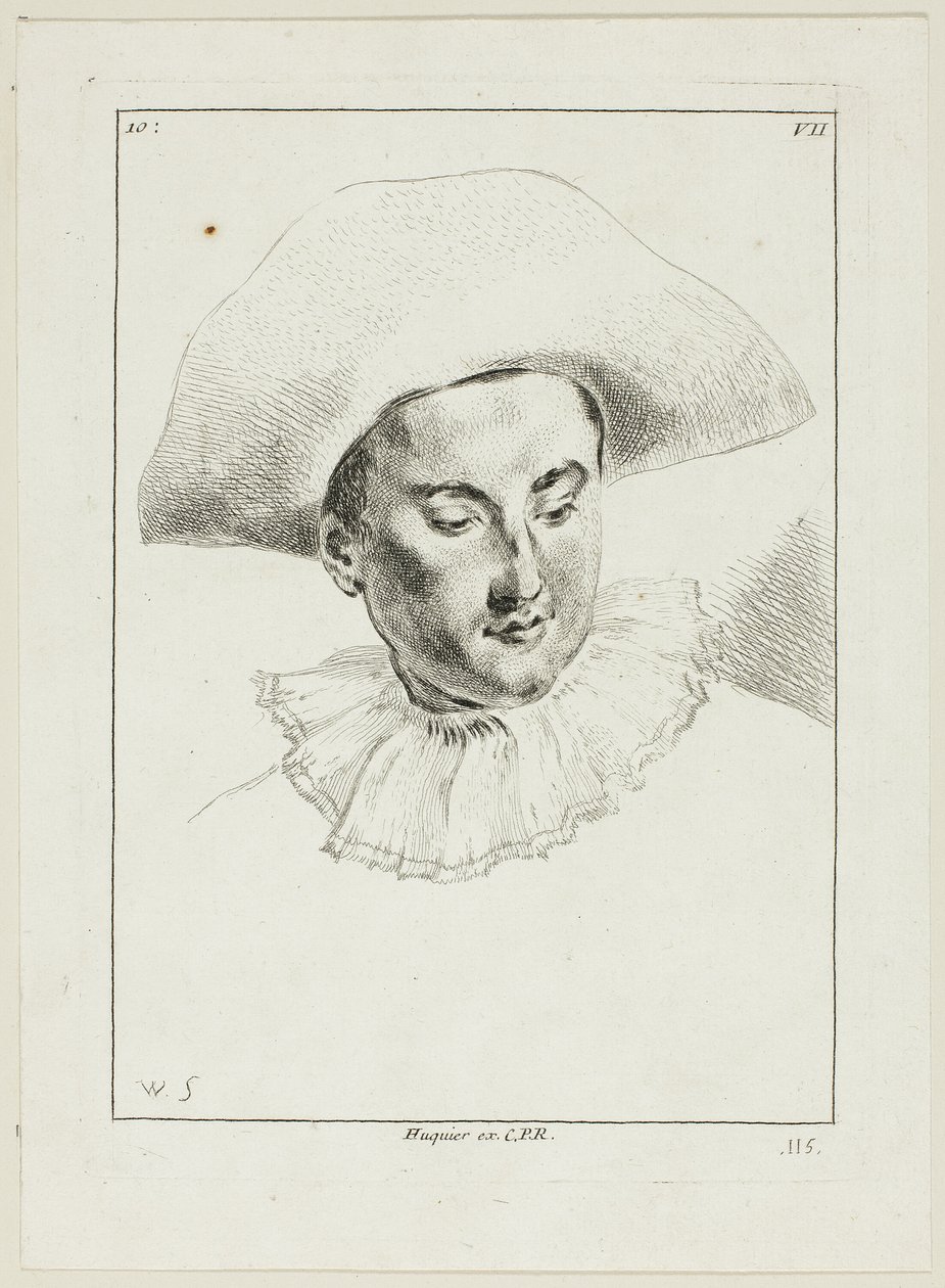 Testa di uomo (con cappello e gorgiera) da Anne Claude Philippe Caylus
