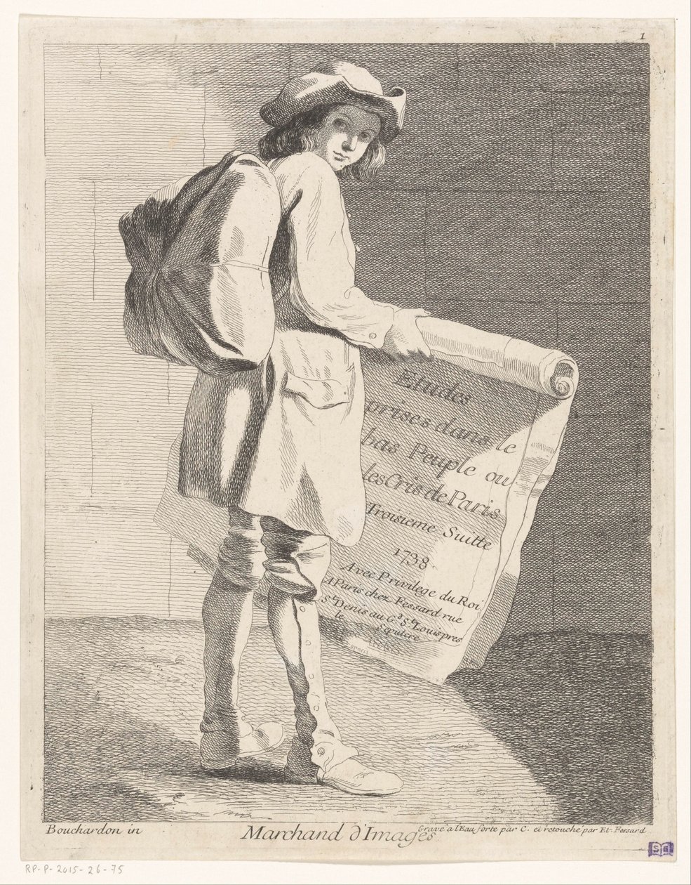Venditore ambulante di stampe da Anne Claude Philippe Caylus