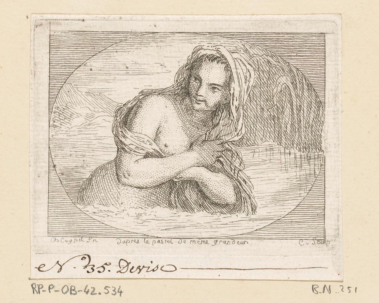 Donna che fa il bagno in un fiume da Anne Claude Philippe Caylus