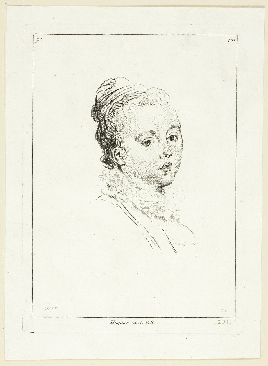 Testa di donna (girata a sinistra) da Anne Claude Philippe Caylus