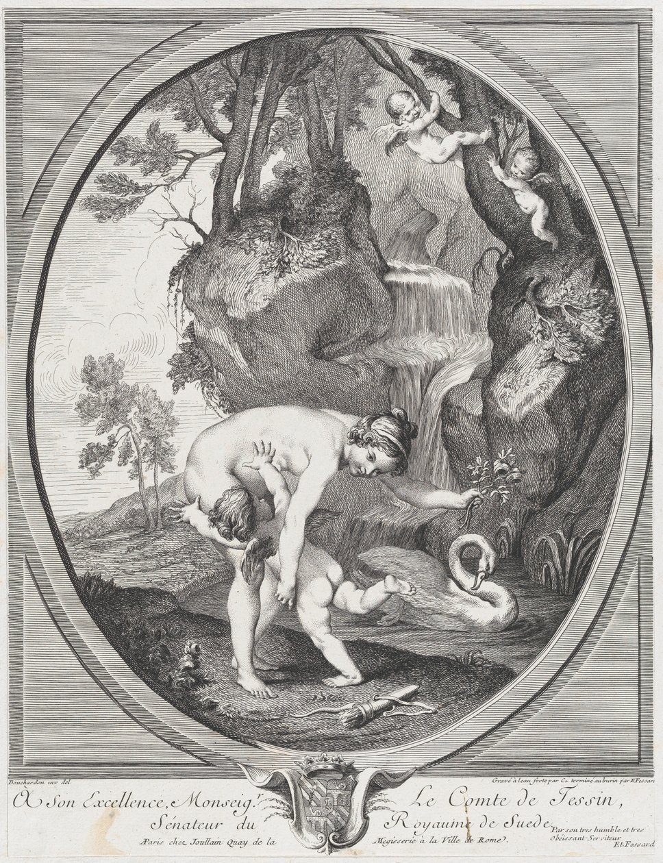 Venere che cattura Amore o Venere che frusta Amore, ca. 1741 da Anne Claude Philippe de Caylus, Etienne Fessard