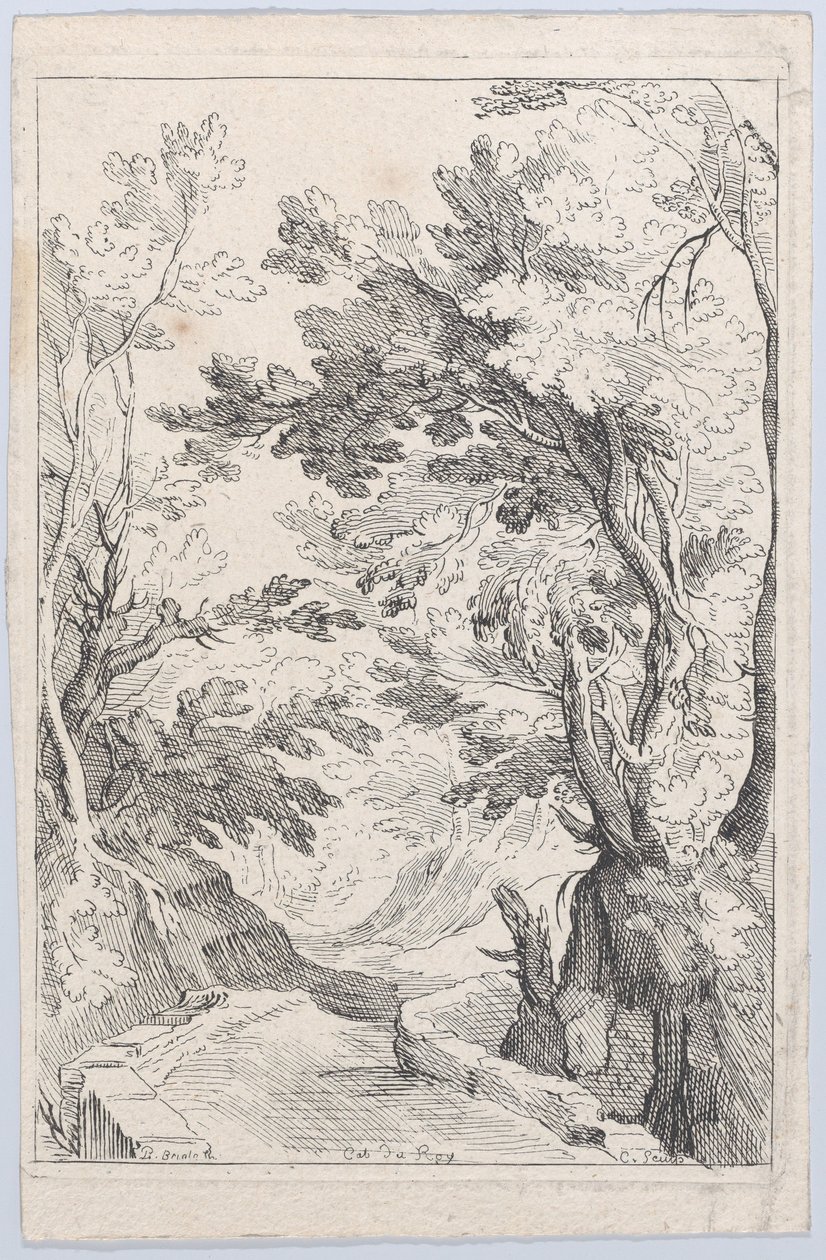 Un sentiero con parapetto in una foresta, XVIII secolo da Anne Claude Philippe de Caylus