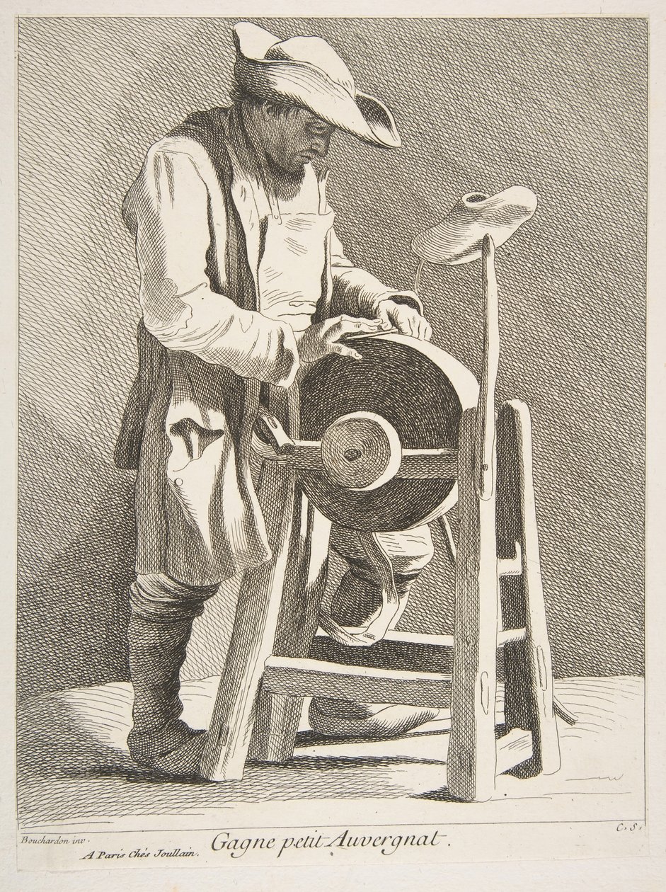 Affilatore di coltelli, 1742 da Anne Claude Philippe de Caylus