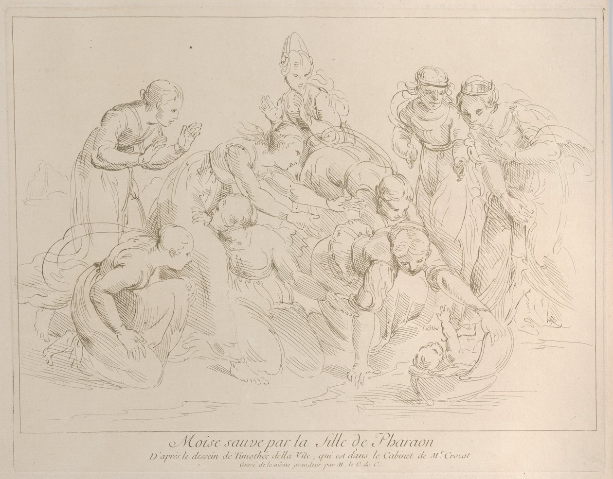 Mosè salvato dalla figlia del Faraone da Anne Claude Philippe de Caylus