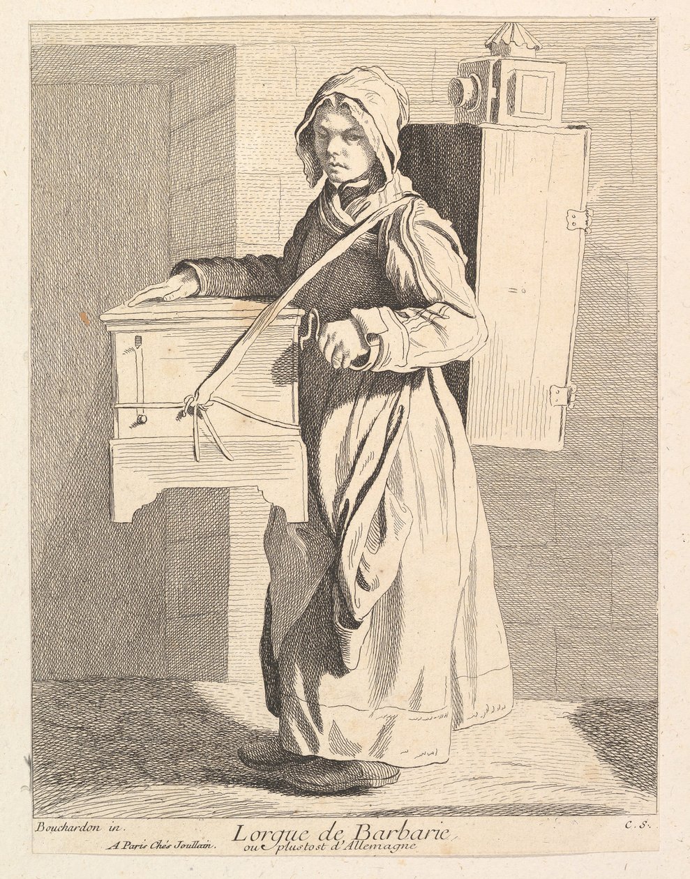 Suonatore di organetto, 1737 da Anne Claude Philippe de Caylus
