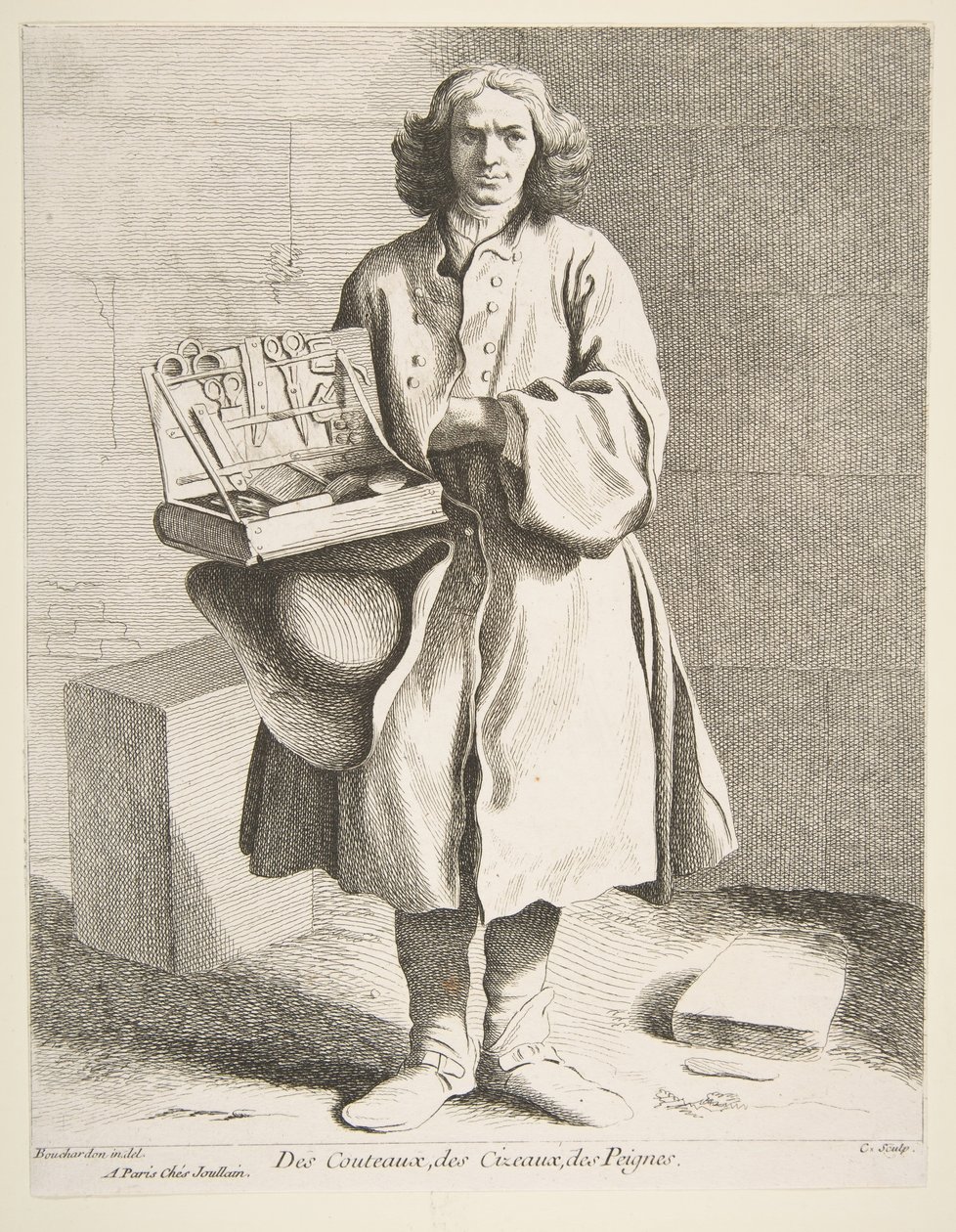 Venditore ambulante di coltelli, forbici e pettini, 1742 da Anne Claude Philippe de Caylus
