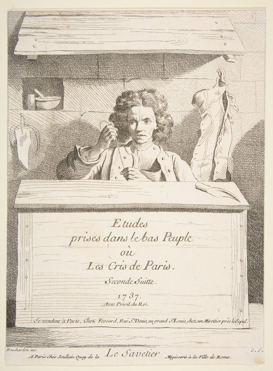 Il calzolaio, 1737 da Anne Claude Philippe de Caylus