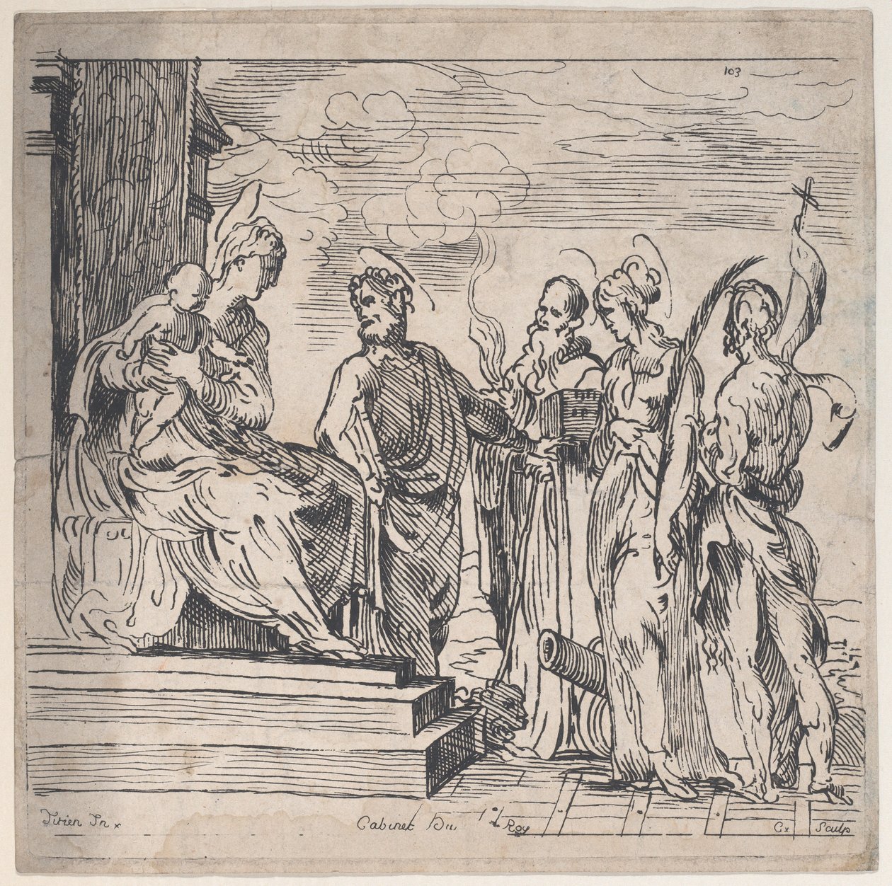 Vergine e Bambino con quattro santi da Anne Claude Philippe de Caylus